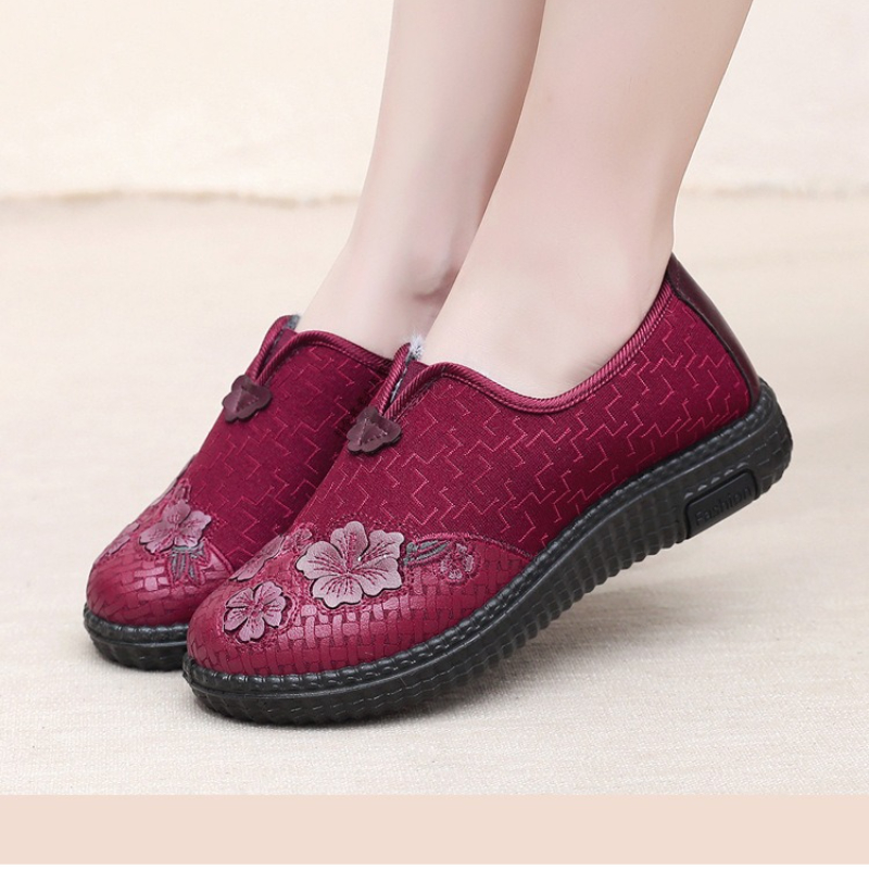 Embroidery Online - Sepatu Slip-On Berlapisan Bulu Lembut untuk