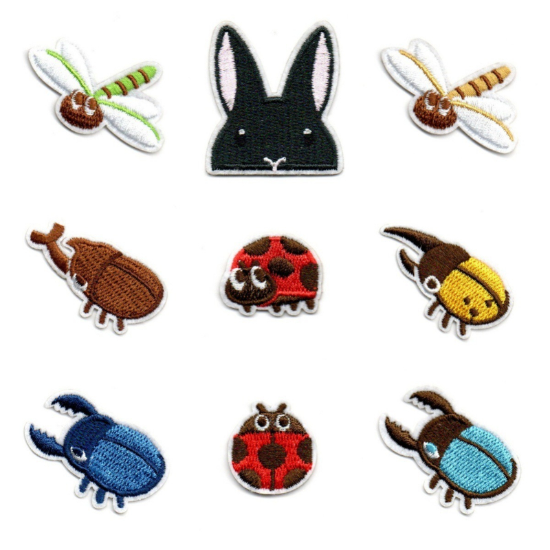 Embroidery Lady Bug - 50pcs/Lot Patch Bordir Anime Ladybug Kelinci
