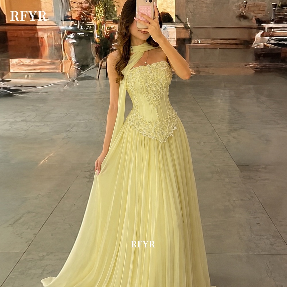 Gaun pesta berwarna kuning dar - Embroidery Yellow Dress ulasan dan harga